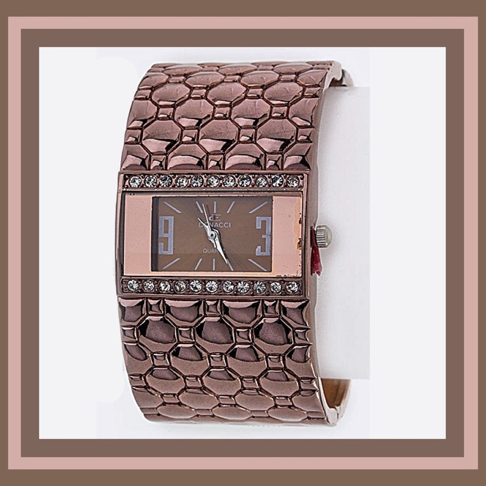 Pebble Texture Statement Bangle Watch NWT